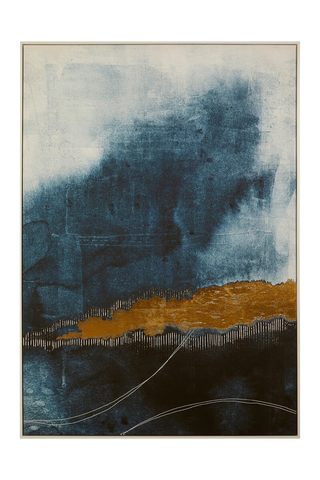 Astratto Blue and Gold Wall Art